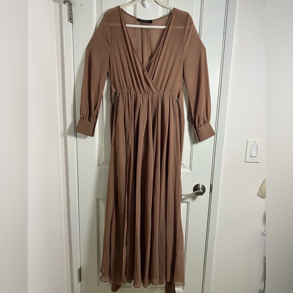 Naked Wardrobe Beige Jumper Mesh
Sleeves Belted Waist Size Medium
